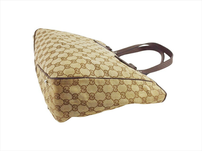 【ブラックフライデー30%OFFクーポン】グッチ GUCCI トートバッグ GG柄 GG柄 ベージュ×ブラウン レディース 中古_画像3