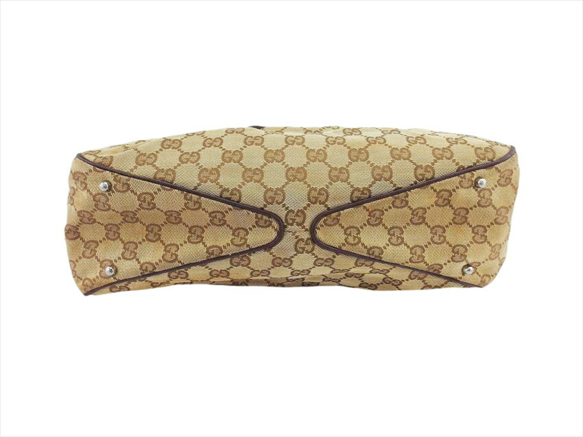 【ブラックフライデー30%OFFクーポン】グッチ GUCCI トートバッグ GG柄 GG柄 ベージュ×ブラウン レディース 中古_画像4