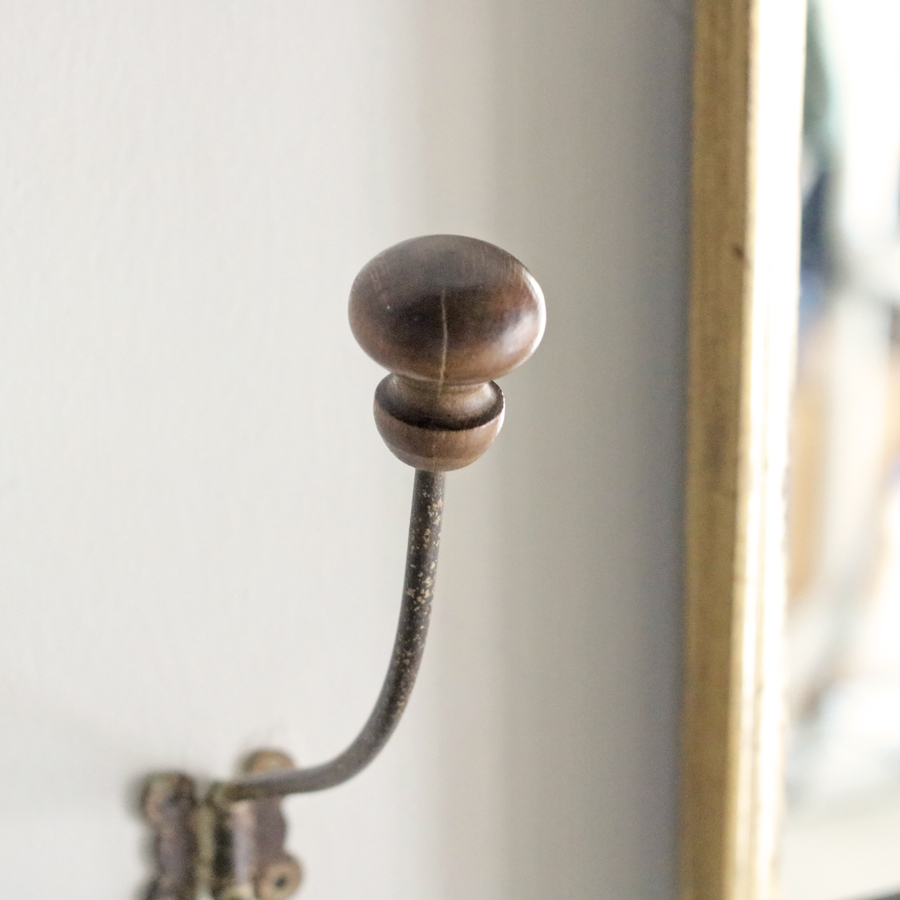 [鉄×木製 1920年 アトリエ ]フランス コートフック アールヌーボー 装飾 コートハンガー アイアン フック フランスアンティーク #C_画像2