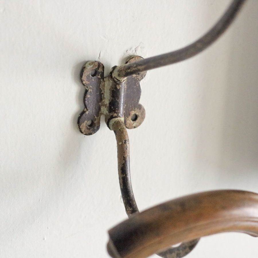 [鉄×木製 1920年 アトリエ ]フランス コートフック アールヌーボー 装飾 コートハンガー アイアン フック フランスアンティーク #C_画像5