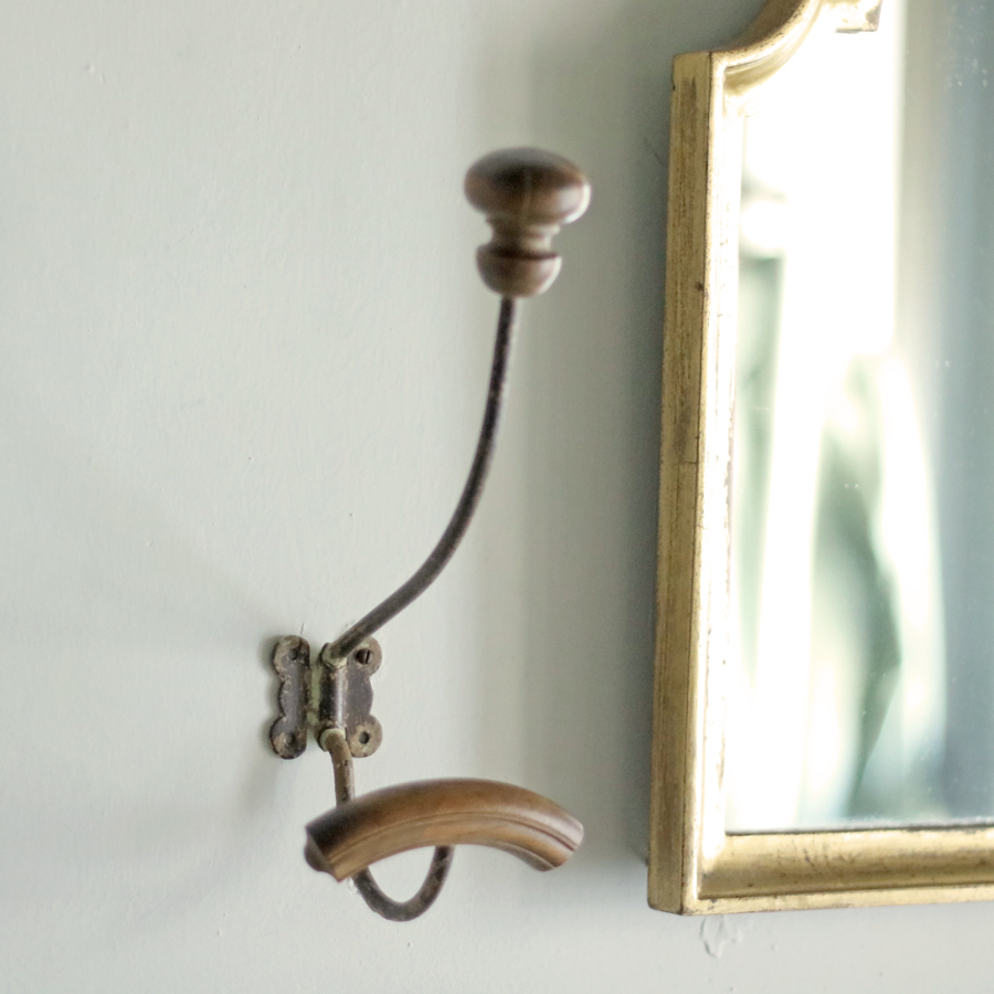 [鉄×木製 1920年 アトリエ ]フランス コートフック アールヌーボー 装飾 コートハンガー アイアン フック フランスアンティーク #C_画像1