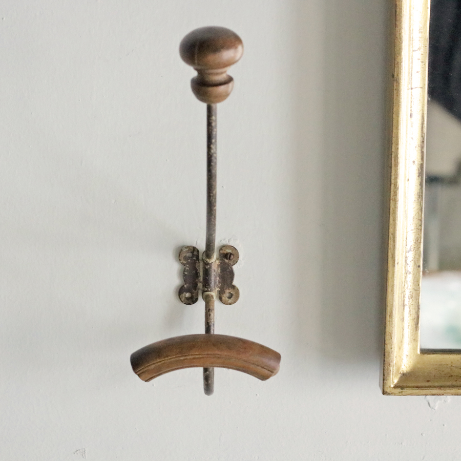 [鉄×木製 1920年 アトリエ ]フランス コートフック アールヌーボー 装飾 コートハンガー アイアン フック フランスアンティーク #C_画像8