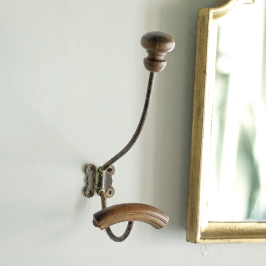 [鉄×木製 1920年 アトリエ ]フランス コートフック アールヌーボー 装飾 コートハンガー アイアン フック フランスアンティーク #C_画像9