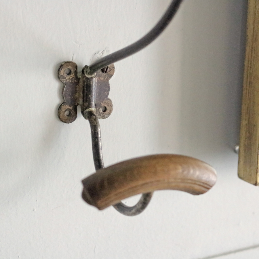 [鉄×木製 1920年 アトリエ ]フランス コートフック アールヌーボー 装飾 コートハンガー アイアン フック フランスアンティーク #E_画像4