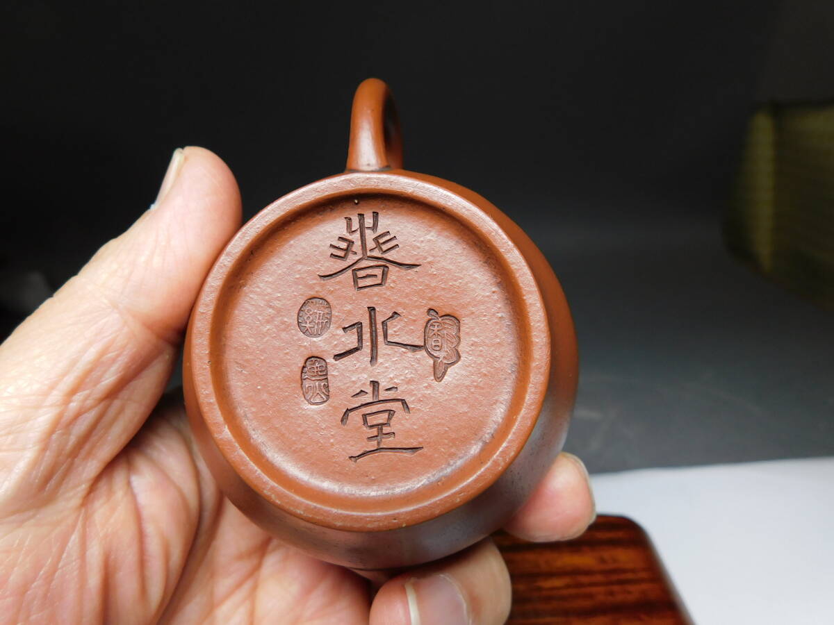 岡黒 極上 コレクター放出品 時代 中国 朱泥 後ろ手急須 無傷 美品 稀少品 売り切り_画像7