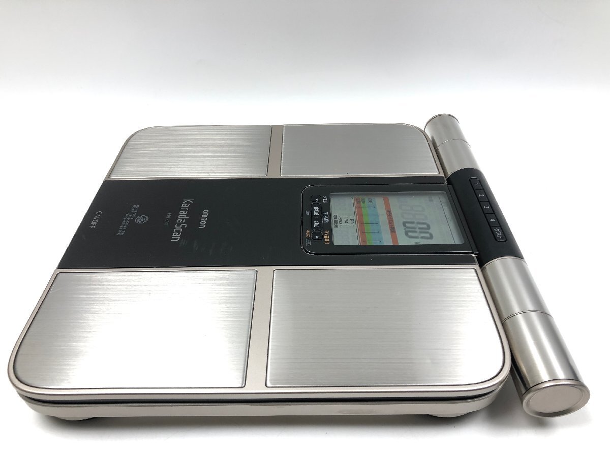 オムロン OMRON カラダスキャン 体重計 体脂肪計 体組成計 電池残量警告機能 ダイエット 健康管理 HBF-701 1円スタート 1円～ Y11026N_画像4