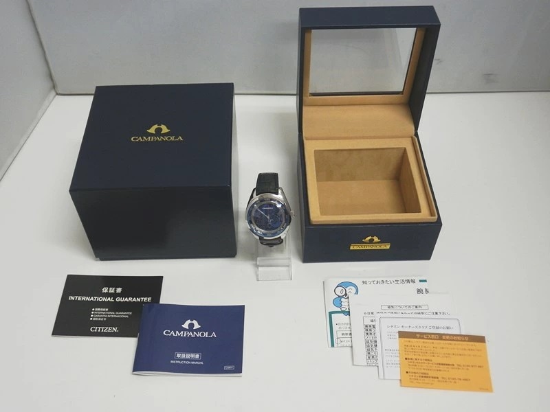 シチズン 腕時計 カンパノラ 112 コスモサイン 4398-T015425 TA CTV57-1231 青文字盤 ブラック クオーツ CITIZEN CAMPANOLA 112 COSMOSIGN_画像1