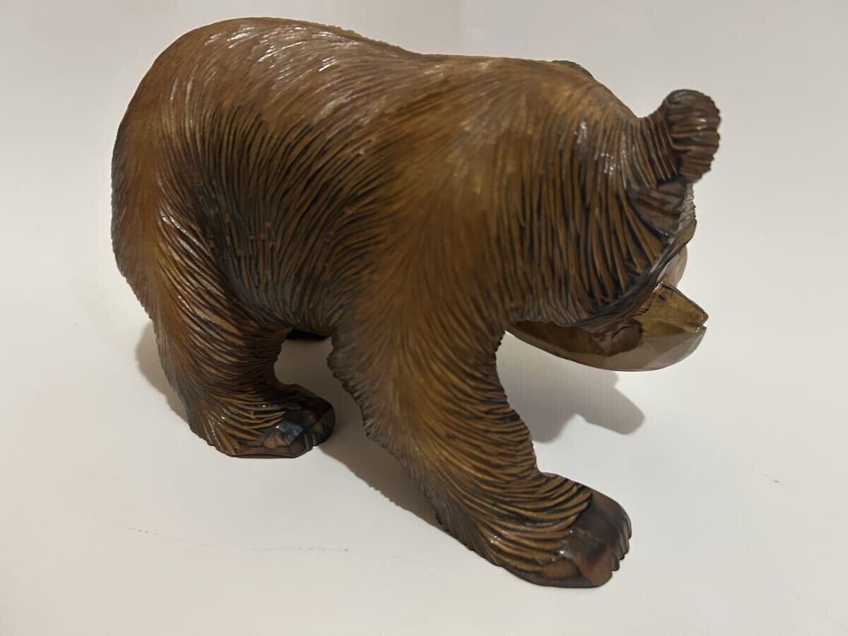 ・熊 置物 北海道 アイヌ 木彫り熊 洞爺湖 1977年 インテリア 民芸品_画像3