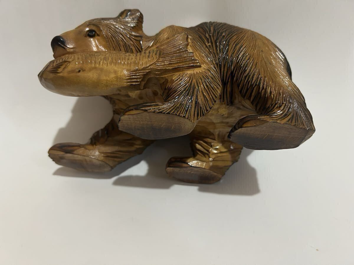 ・熊 置物 北海道 アイヌ 木彫り熊 洞爺湖 1977年 インテリア 民芸品_画像6