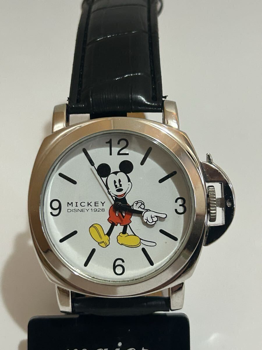 ● レトロ　 腕時計 ディズニーミッキーマウス BESTAUDREY パネライ型 リューズガードBEAMS同型 Disney_画像1