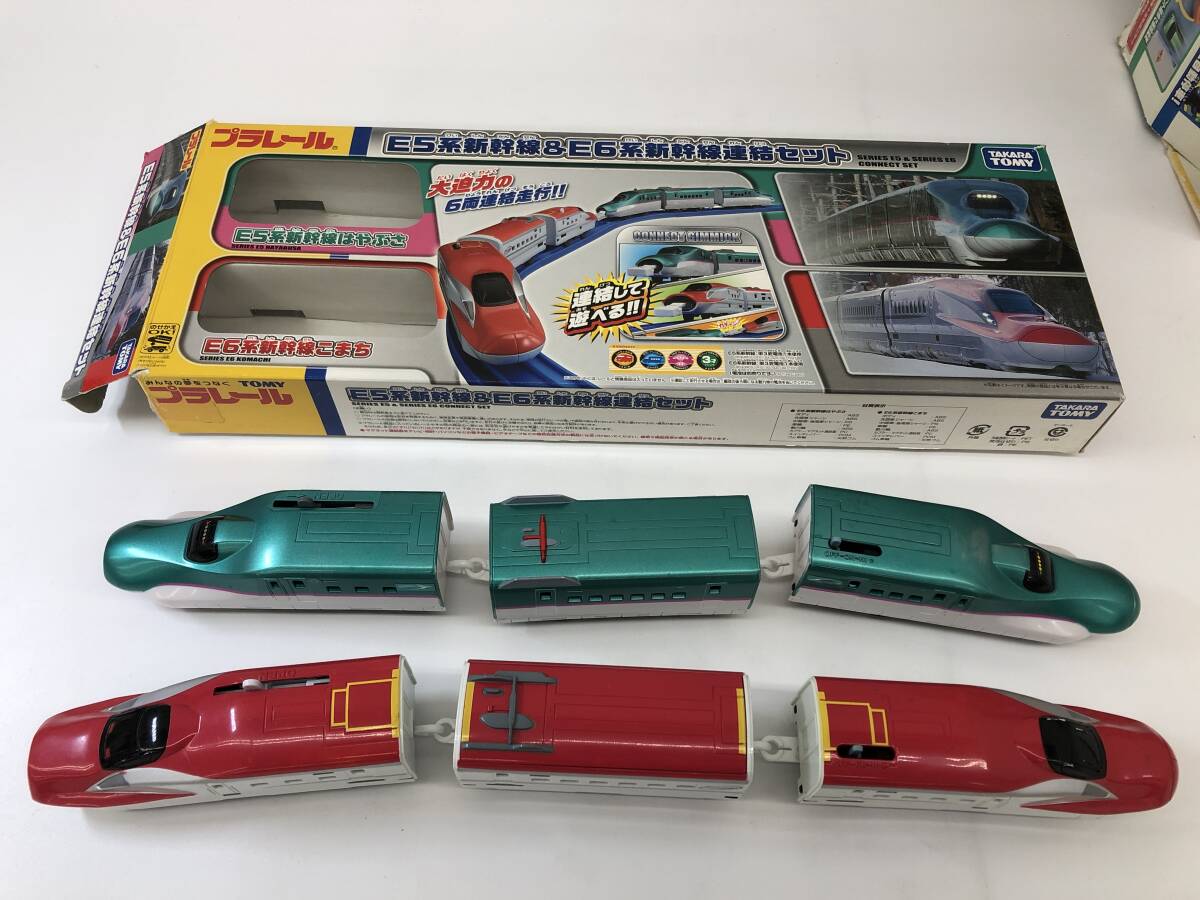 T251126-12O/ プラレール 新幹線 電車等 まとめ 踏切ステーション E5系はやぶさ E6系こまち 500系こだま N700系 他 タカラトミー Plarail_画像7