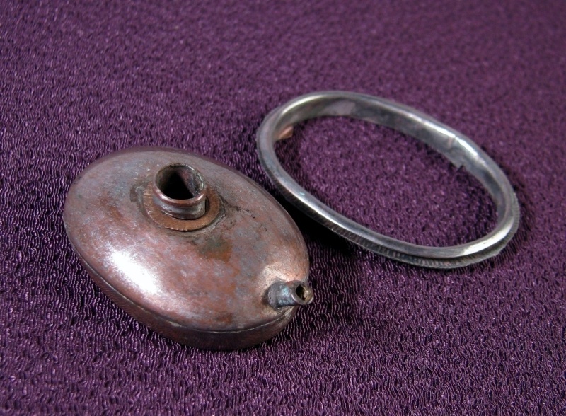 時代　硯箱　蒔絵鶴松文　家紋入　内総梨地　幅：24cm　桐箱入　明治～大正/25k011_画像8