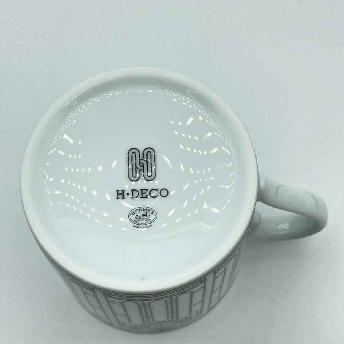25国/A037200-3/NT8000/K114-405/【幕張】HERMES エルメス Hデコ マグカップ アッシュデコ 食器 箱付き_画像7