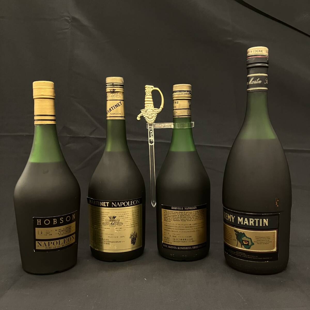 25名/A043139-6/AM3000/G121-113/ 酒4本まとめ HOBSO NAPOLEON PURE GRAPE BRANDY/MARTINET NAPOLEON FRENCH BRANDY/他_画像3