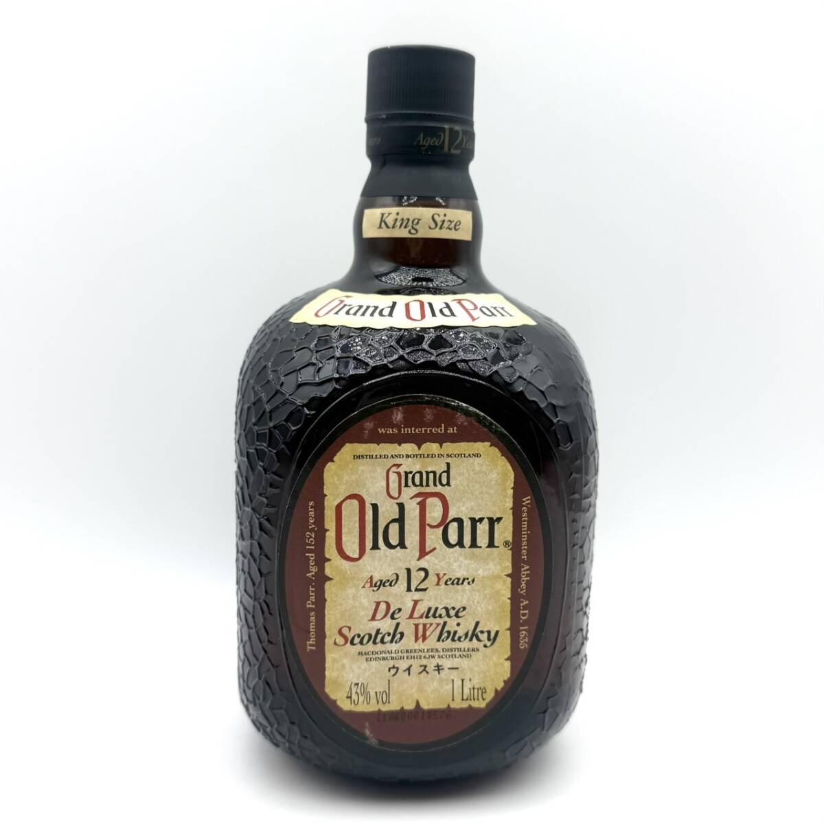 25博/A009534-1/OT3000/J121-314/ 酒 Grand Old Parr Aged12Years ScotchWhisky 43% 1000ml 箱付き_画像2