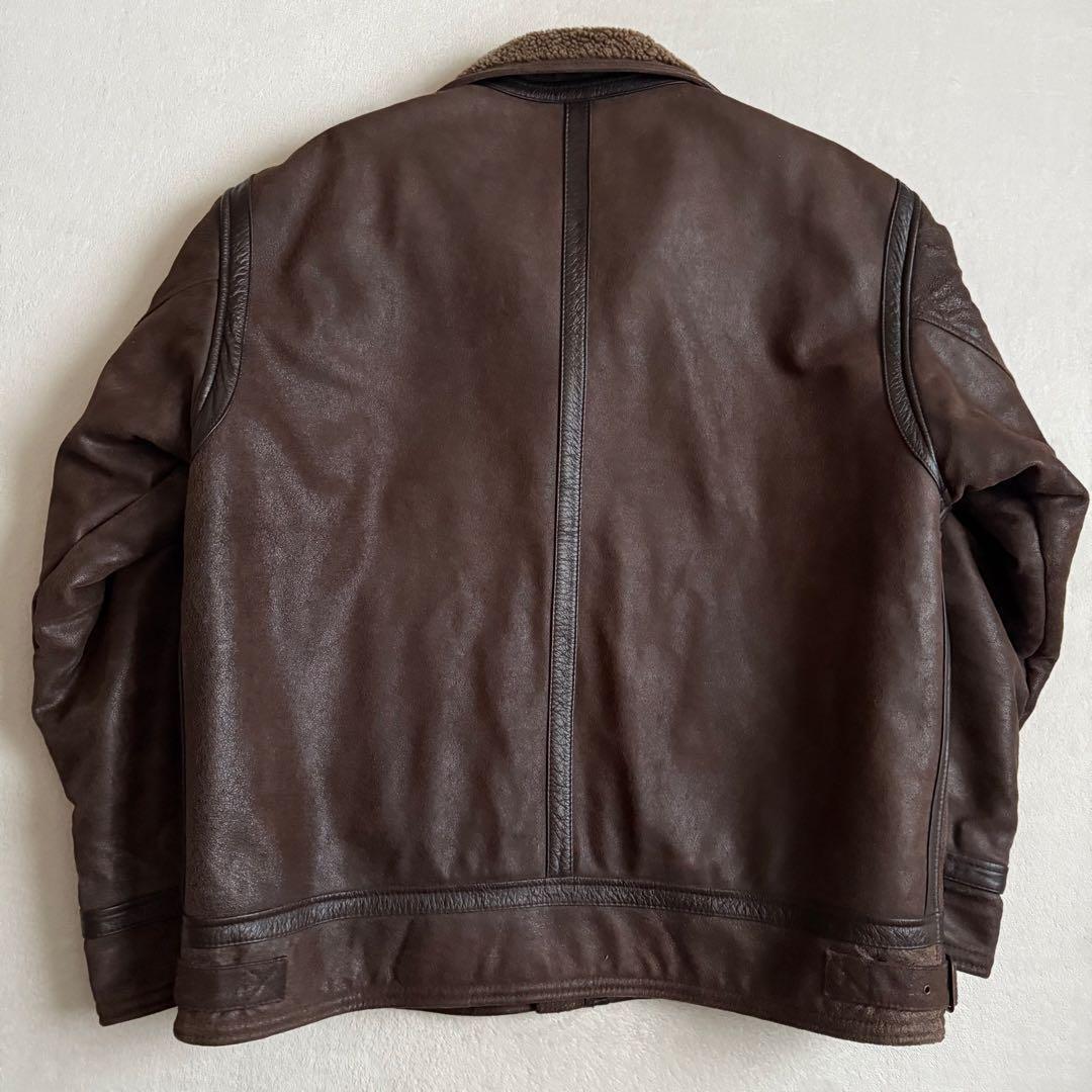 ナイジェルケーボン レザー フライトジャケット ブラウン 牛革 ビンテージ_画像8