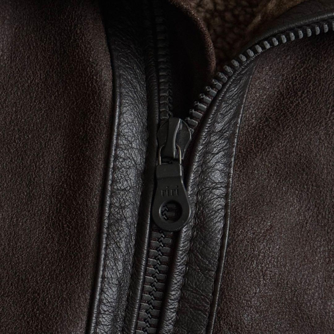 ナイジェルケーボン レザー フライトジャケット ブラウン 牛革 ビンテージ_画像7