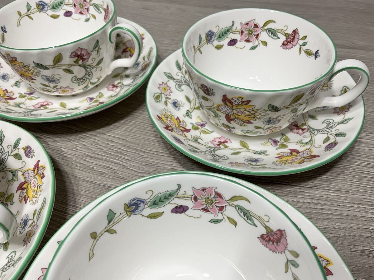 ★ O.226 MINTON ミントン HADDON HALL ハドンホール カップ&ソーサー ティーカップ グリーン 4客セット ★_画像3