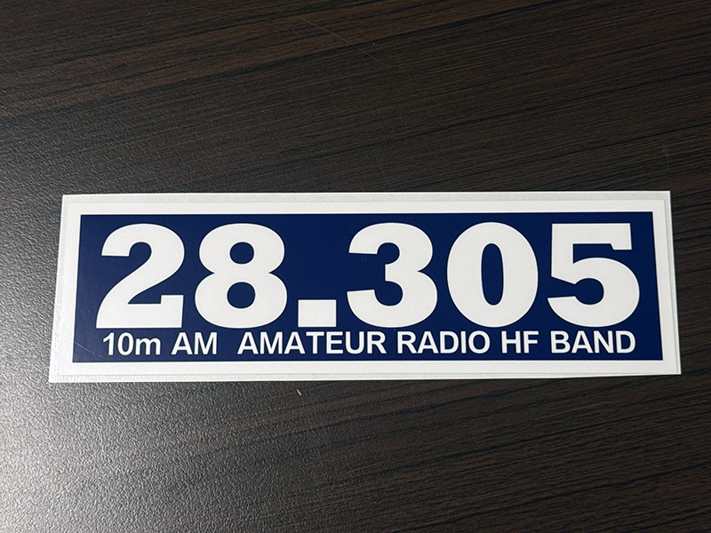 ステッカー 28.305 横長小 / 10m AM NASA アマチュア無線 CB_画像1