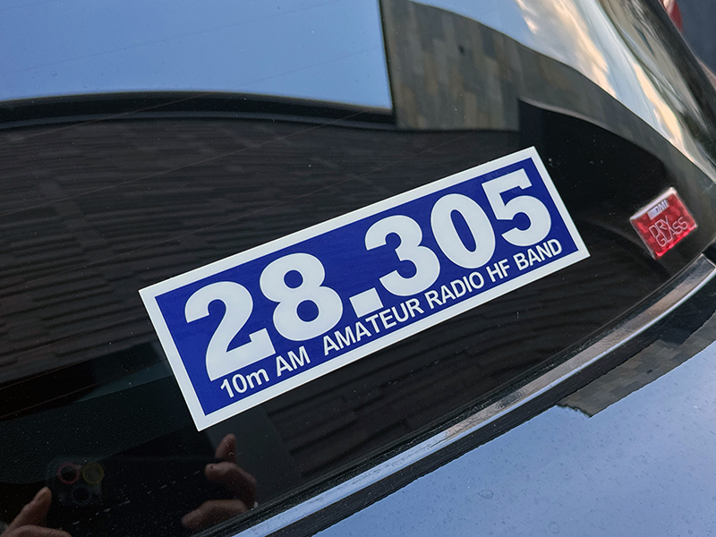 ステッカー 28.305 横長小 / 10m AM NASA アマチュア無線 CB_画像3