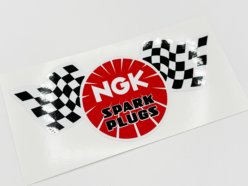 NGK フラッグ ステッカー 大 / レプリカ 当時 グラチャン ハコスカ ケンメリ 族車_画像2