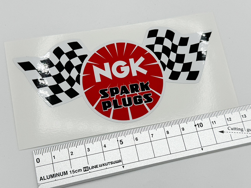 NGK フラッグ ステッカー 大 / レプリカ 当時 グラチャン ハコスカ ケンメリ 族車_画像3
