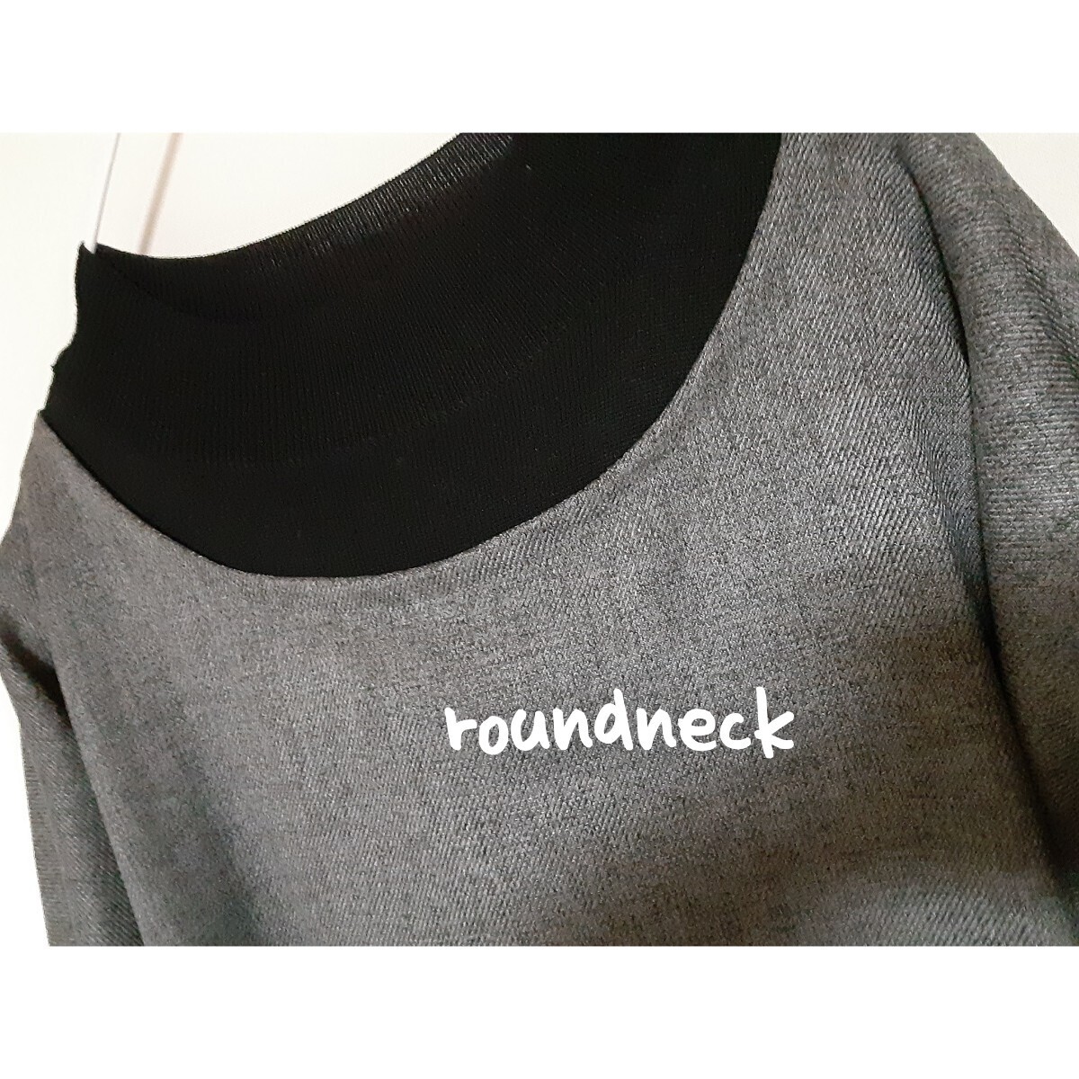 ハンドメイド　大きいsize　シンプル　Aラインワンピース　チャコールグレー_画像6