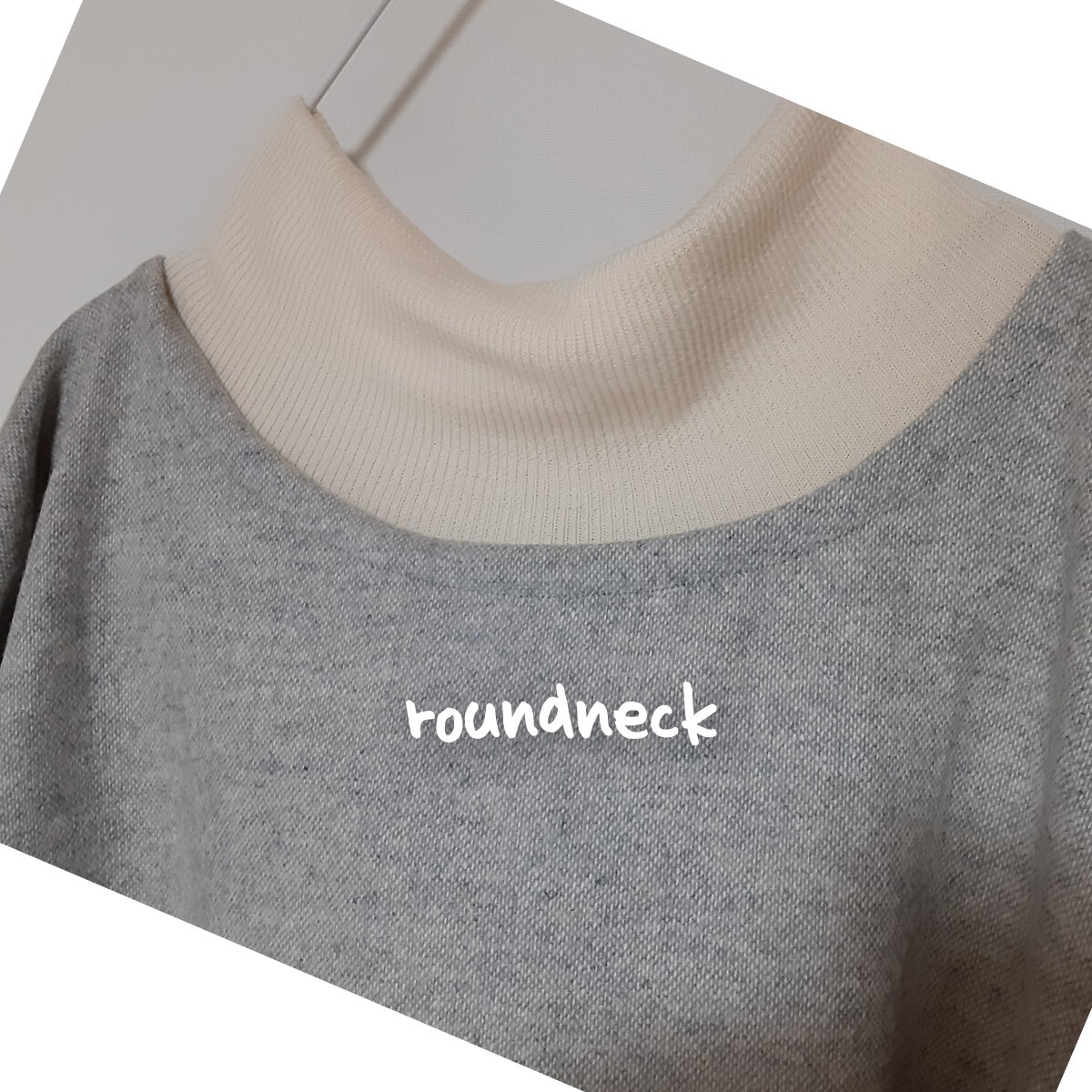 ハンドメイド　大きいsize　シンプル　Aラインワンピース　ライトグレー_画像4