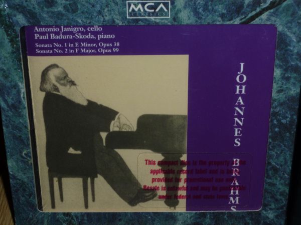 A・ヤニグロ&バドゥラ・スコダ他 ブラームス作品集(チェロ・ソナタ1、2番&ピアノ三、五重奏曲) 輸入盤2枚セット(MCA)_画像1