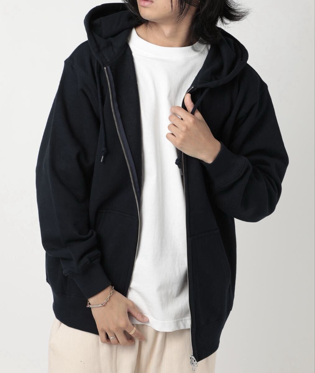 UnitedAthleユ ナイテッドアスレ 新品未使用 10oz ビッグシルエット 裏パイル フルジップパーカー 黒 ブラック XLサイズ_画像5