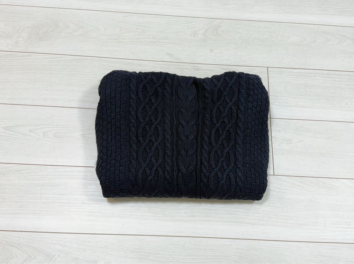 マーキュリーデュオ ケーブルニットワンピース ネイビー 紺 Ｍ フリー 長袖 冬 MERCURYDUO 大人可愛い ガーリー系 セーター ケーブル編み_画像8