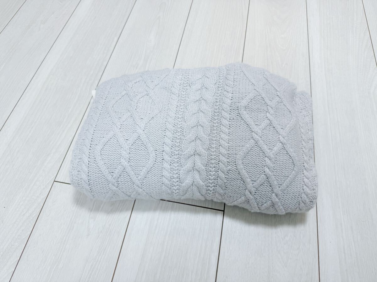 マーキュリーデュオ ケーブルニットワンピース アイスブルー Ｍ フリー 長袖 冬 MERCURYDUO 大人可愛い ガーリー系 セーター ケーブル編み_画像7