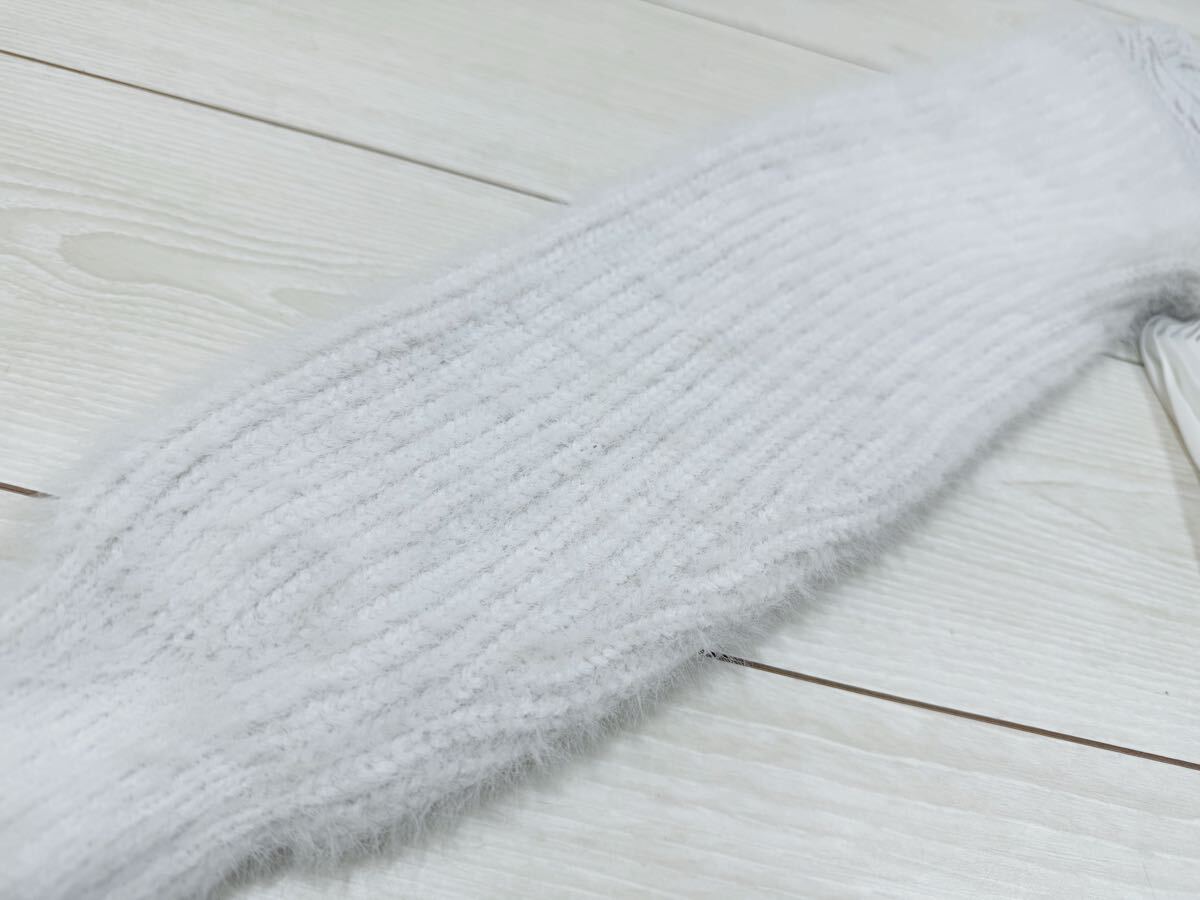 マーキュリーデュオ ケーブルニットワンピース アイスブルー Ｍ フリー 長袖 冬 MERCURYDUO 大人可愛い ガーリー系 ケーブル編み モコモコ_画像4