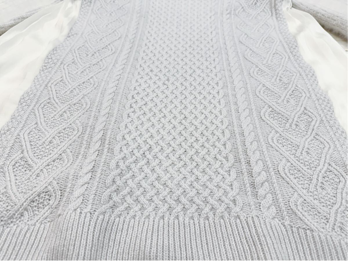 マーキュリーデュオ ケーブルニットワンピース アイスブルー Ｍ フリー 長袖 冬 MERCURYDUO 大人可愛い ガーリー系 ケーブル編み モコモコ_画像3