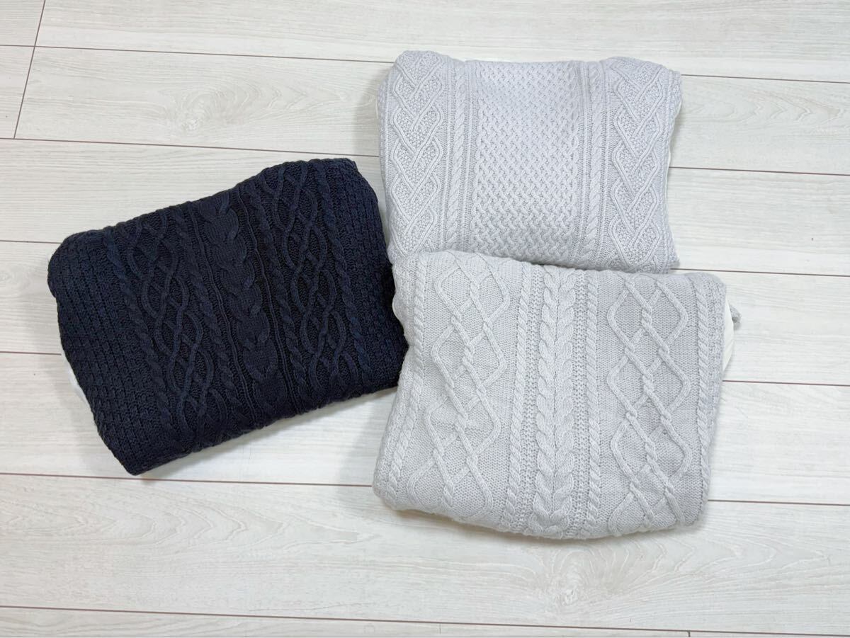 マーキュリーデュオ ケーブルニットワンピース アイスブルー Ｍ フリー 長袖 冬 MERCURYDUO 大人可愛い ガーリー系 ケーブル編み モコモコ_画像8