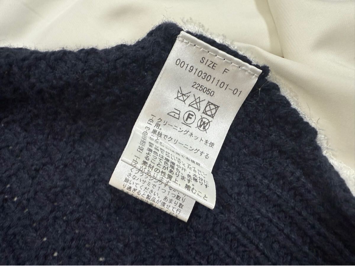 マーキュリーデュオ ケーブルニットワンピース ネイビー 紺 Ｍ フリー 長袖 冬 MERCURYDUO 大人可愛い ガーリー系 セーター ケーブル編み_画像6