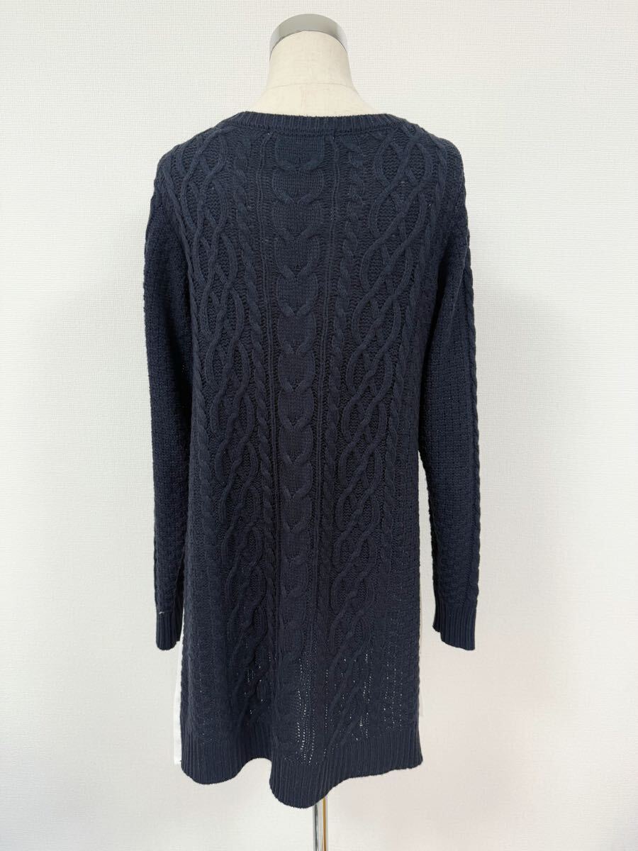 マーキュリーデュオ ケーブルニットワンピース ネイビー 紺 Ｍ フリー 長袖 冬 MERCURYDUO 大人可愛い ガーリー系 セーター ケーブル編み_画像4