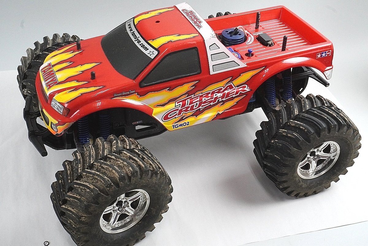 ★ TAMIYA タミヤ 1/8 エンジンRC モンスタートラック テラクラッシャー / タミヤ純正 レシーバー / エンジンなど搭載 【同梱不可】_画像2