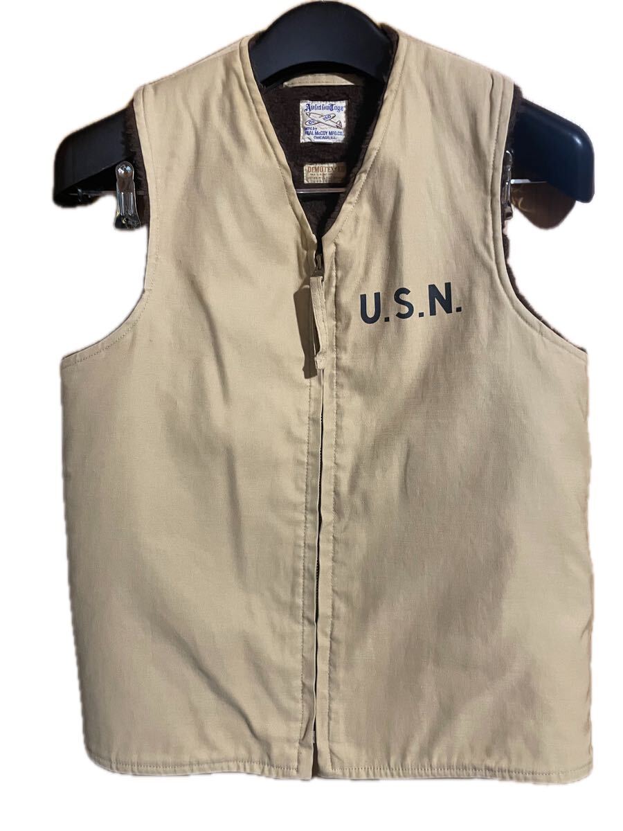リアルマッコイ　デッキベスト　USN 36 TALONzip デモテックス　S_画像1