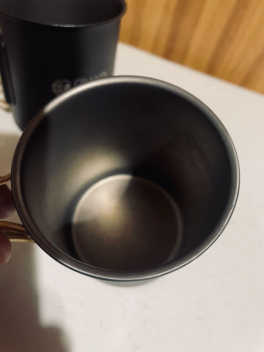 GRAND FIELD ブラックチタンマグカップ　２個セット　キャンパー_画像4