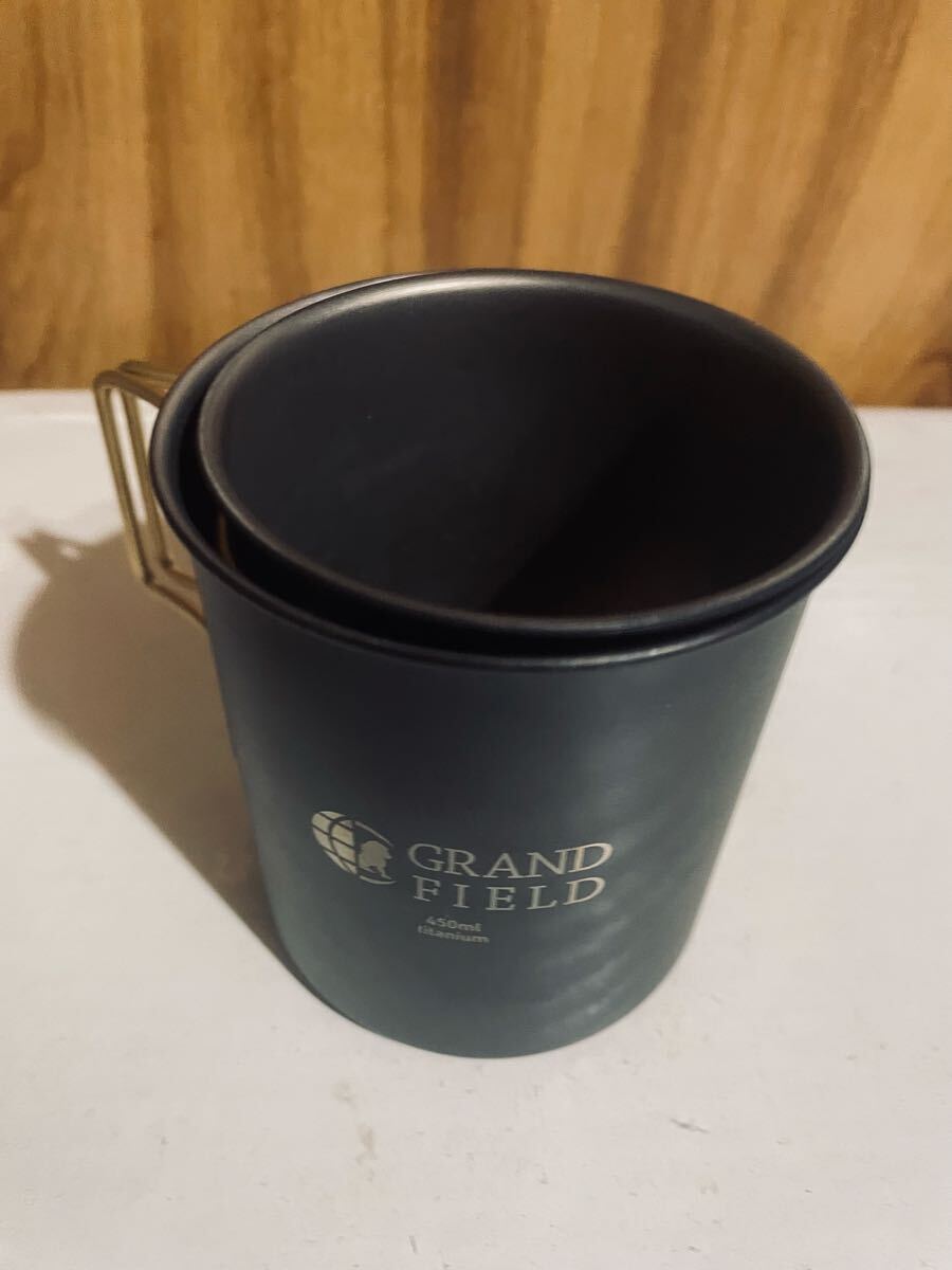 GRAND FIELD ブラックチタンマグカップ　２個セット　キャンパー_画像7