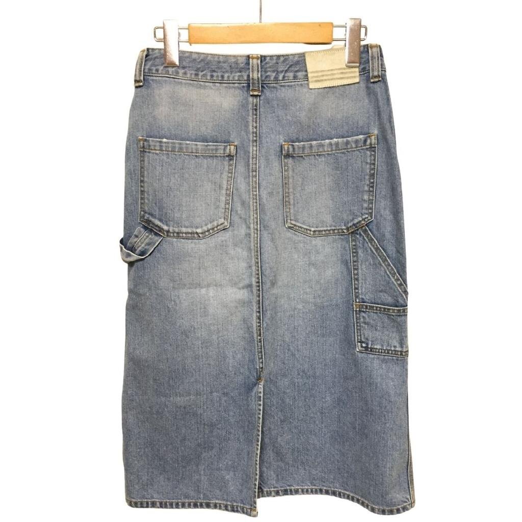 【送料込】 BORDERS at BALCONY ボーダーズアットバルコニー スカート ブルー 青 コットン 綿 デニム地 ウォッシュ加工 size36 S/974651_画像5