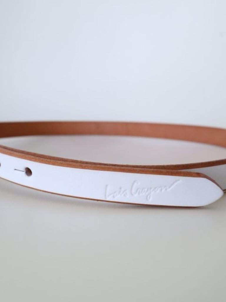 【送料込】Lois CRAYON ロイスクレヨン ベルト 全長100 幅2 オフホワイト シルバー キャメル ハート ファッション小物 お洒落 s6457830_画像2