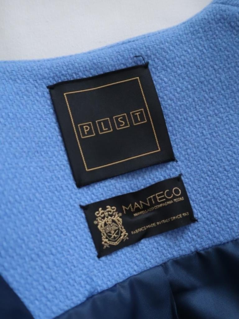 【送料込】PLST　プラステ　マンテコノーカラーハーフコート　～XSサイズ　シアン　ロング　綺麗め　おしゃれ　お出掛け　6459846_画像6