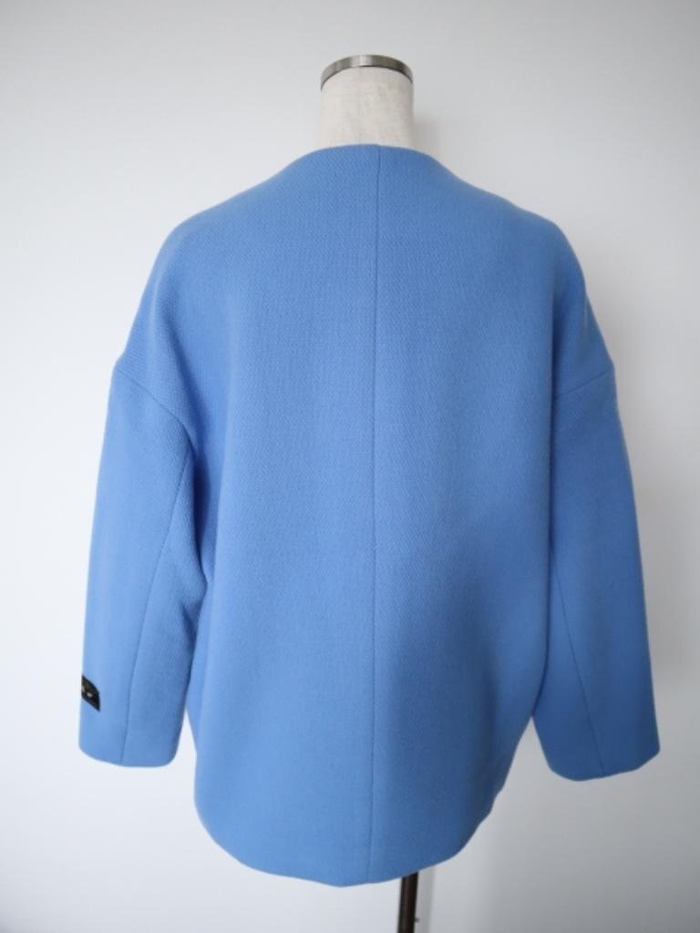 【送料込】PLST　プラステ　マンテコノーカラーハーフコート　～XSサイズ　シアン　ロング　綺麗め　おしゃれ　お出掛け　6459846_画像5