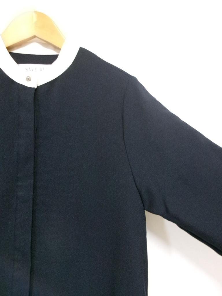 【送料込】 SHIPS any シップスエニィ ワンピース ネイビー 紺 ダブルクロス Aライン シャツワンピース 724-55-0054 sizeFREE/975274_画像2