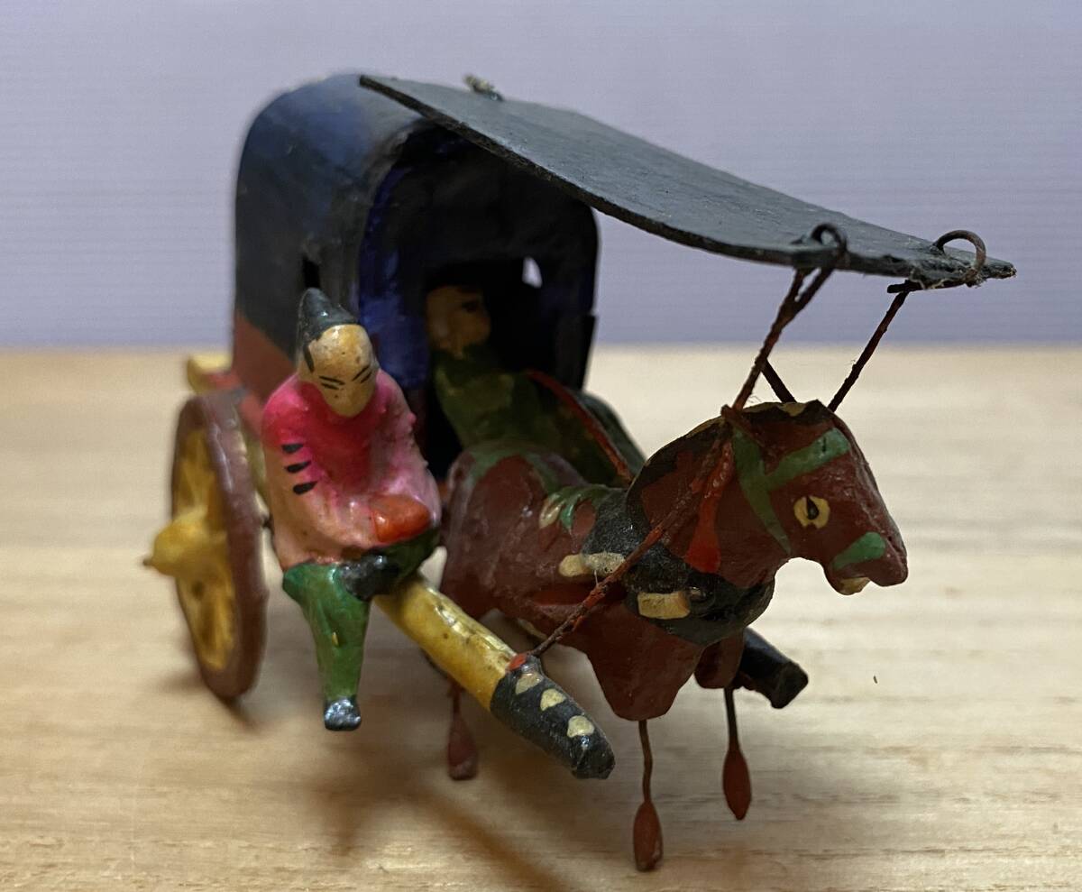 古い 中国人 幌馬車 支那 唐人 土人形 泥人形 時代 工芸 郷土 玩具 伝統_画像9