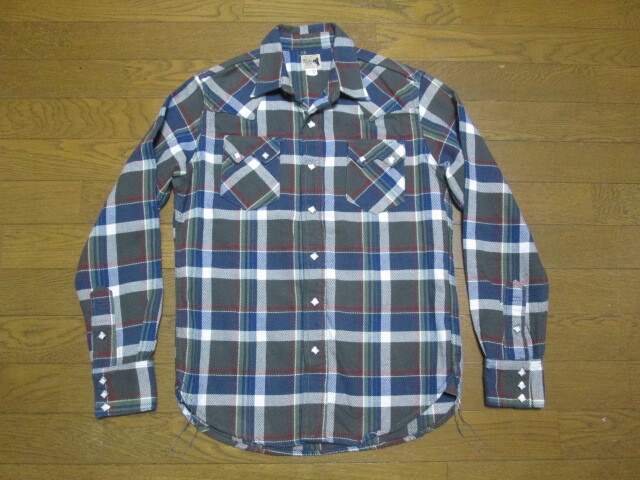 良好 The REAL McCOY'S リアルマッコイズ JOE McCOY ジョーマッコイ フランネル ウエスタンシャツ M 15 Lot244 ネルシャツ ネイビー_画像1