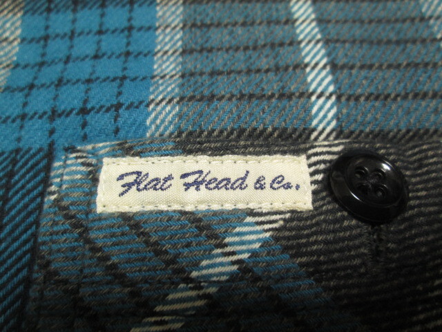 THE FLAT HEAD Flat Head FLATHEAD фланель рубашка рубашка work shirt голубой проверка 36 GLORY PARK / RJB R.J.B