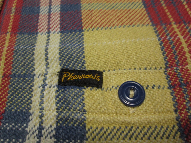 PHERROW*S Fellows PHERROWS фланель рубашка heavy фланель рубашка work shirt 36 проверка подбородок -тактный вставка каталог 
